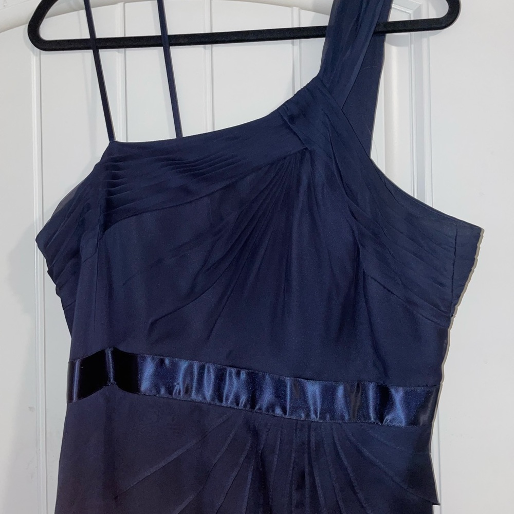 Navy blue one shoulder dress